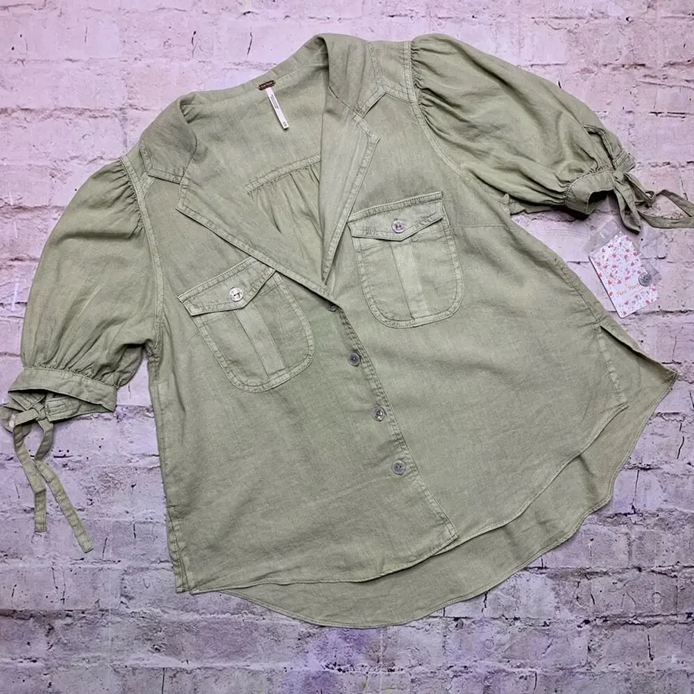 Free People Safari Babe Top in Fern